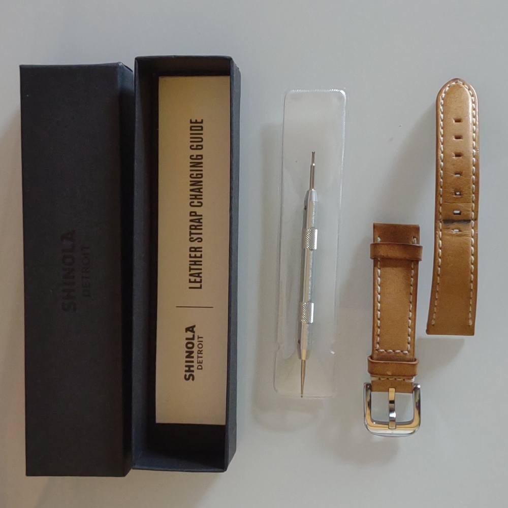 Shinola 18mm Tan Leather Watch Band